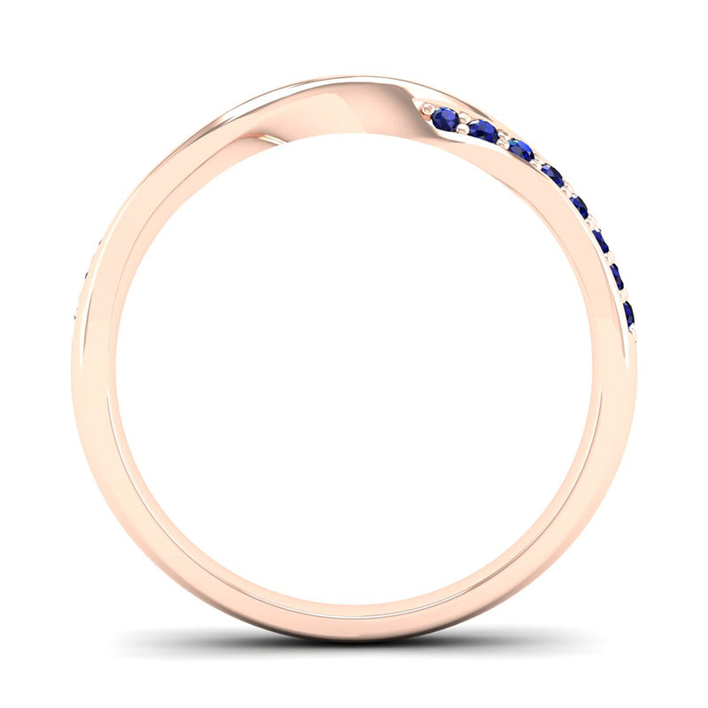 Fairtrade Rose Gold Sapphire Twist Eternity Ring - Jeweller's Loupe