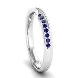 Ethically-sourced Platinum Sapphire Twist Eternity Ring - Jeweller's Loupe