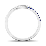 Fairtrade White Gold Sapphire Twist Eternity Ring - Jeweller's Loupe