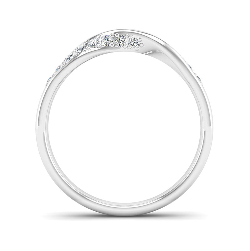 Ethically Sourced Platinum Diamond Twist Eternity Ring, Jeweller's Loupe