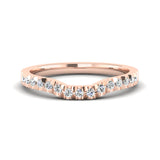 Fairtrade Rose Gold Diamond Set Fitted Wedding Ring to fit a Princess Cut Diamond Engagement Ring