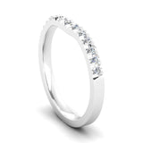 Diamond Set Fitted Wedding Ring to fit a Princess Cut Diamond Engagement Ring - Jeweller's Loupe