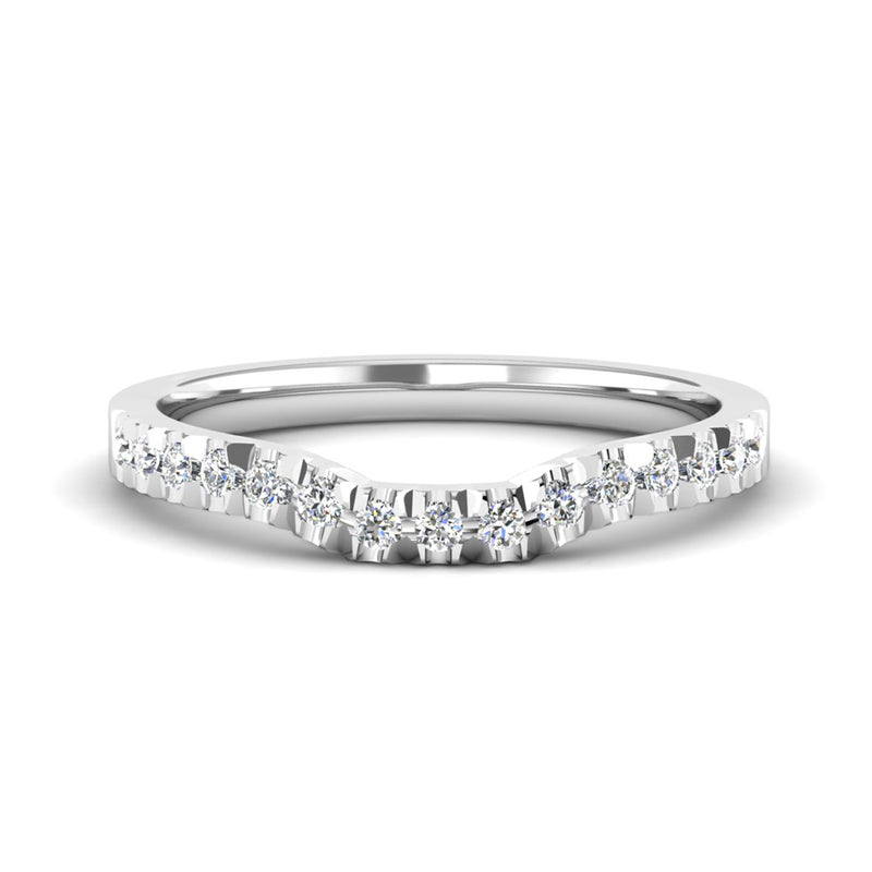 Diamond Set Fitted Wedding Ring to fit a Princess Cut Diamond Engagement Ring - Jeweller's Loupe