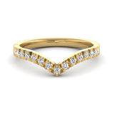 Fairtrade Yellow Gold Diamond Set Fitted Wedding Ring to fit a Marquise Cut Diamond Engagement Ring