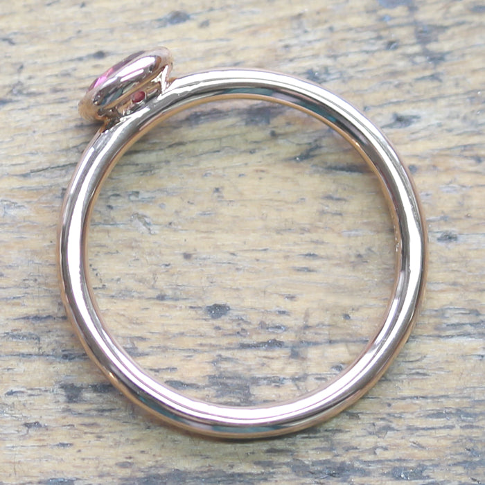 Fairtrade Rose Gold Pink Tourmaline Solitaire Stacking Ring