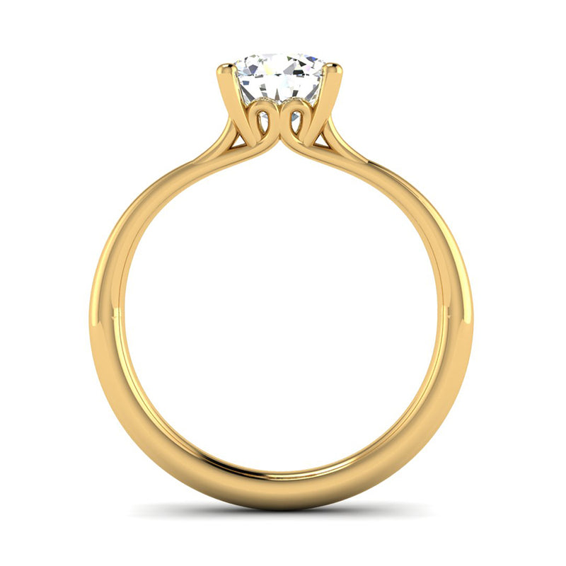 Fairtrade Yellow Gold Ornate Four Claw Solitaire Lab Diamond Engagement Ring