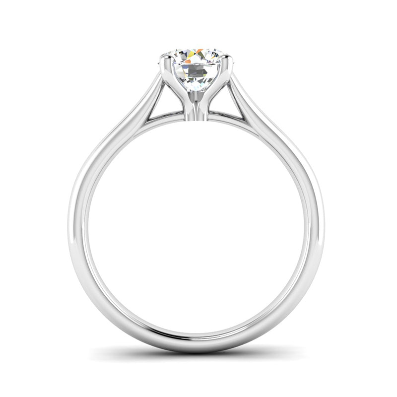 Ethically Sourced Platinum Solitaire Lab Created Diamond Engagement Ring, Jeweller's Loupe