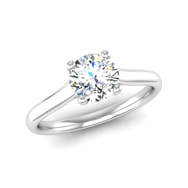 Ethically Sourced Platinum Solitaire Lab Created Diamond Engagement Ring, Jeweller's Loupe