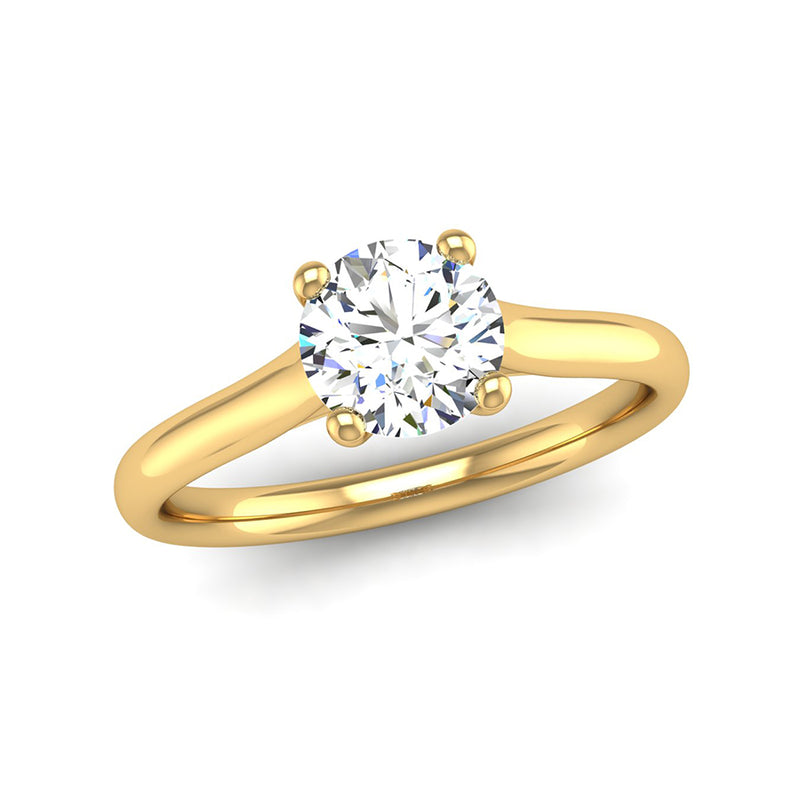 Fairtrade Yellow Gold Solitaire Lab Created Diamond Engagement Ring, Jeweller's Loupe