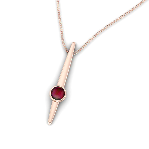 Fairtrade Gold Large HOPE Pendant with Garnet - Jeweller's Loupe