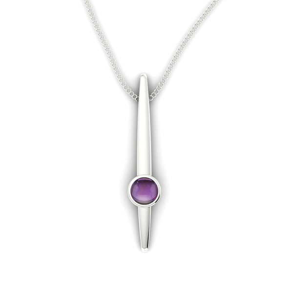 Fairtrade Silver Large HOPE Pendant with Amethyst - Jeweller's Loupe