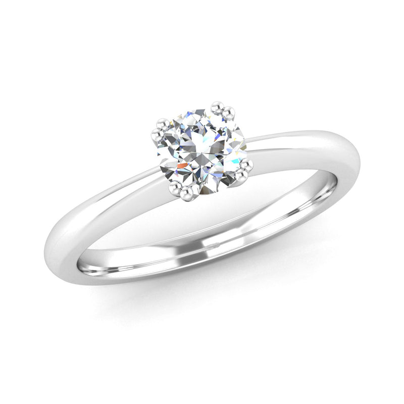 Double Claw Solitaire Diamond Engagement Ring - Jeweller's Loupe