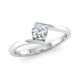 Four Claw Crossover Solitaire Diamond Engagement Ring - Jeweller's Loupe