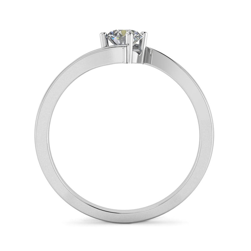 Four Claw Crossover Solitaire Diamond Engagement Ring - Jeweller's Loupe