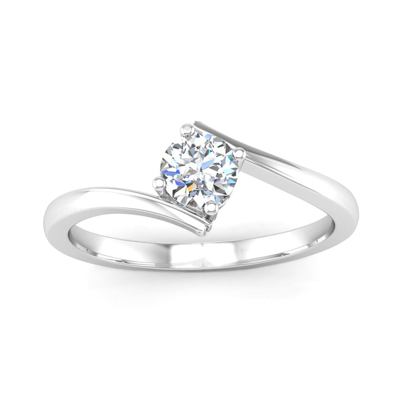 Four Claw Crossover Solitaire Diamond Engagement Ring - Jeweller's Loupe