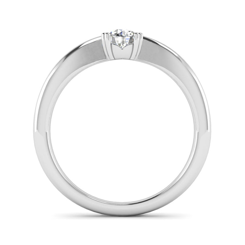 Double Claw Wave Solitaire Diamond Engagement Ring - Jeweller's Loupe
