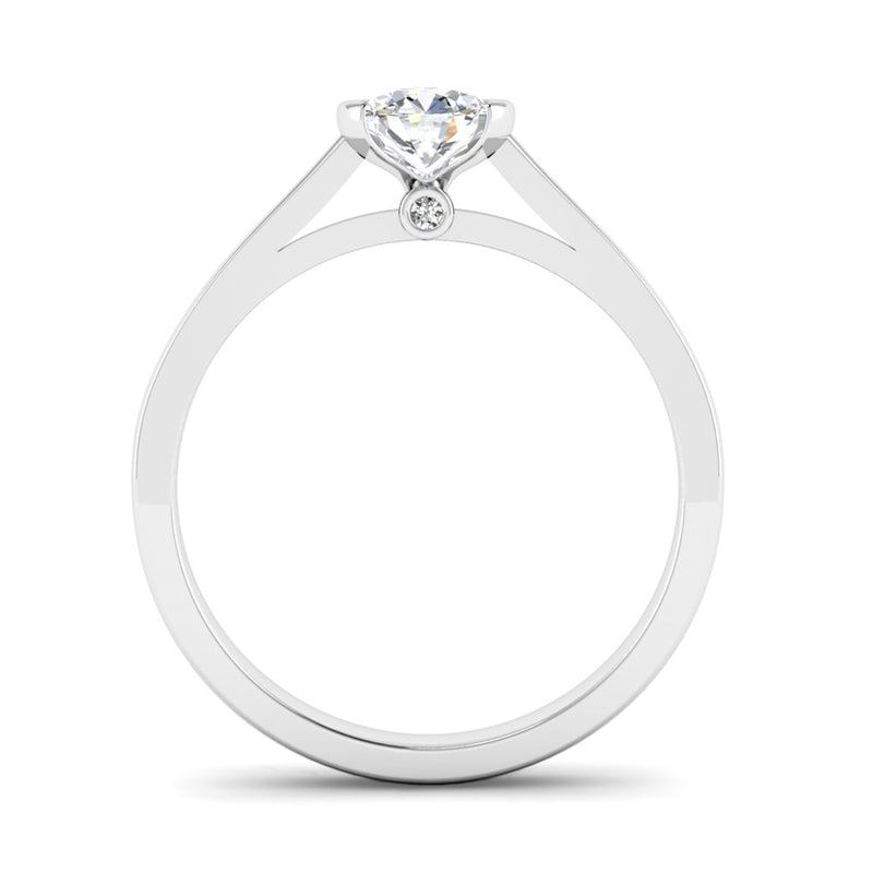 Semi Rub Set Solitaire Diamond Engagement Ring with Secret Diamonds - Jeweller's Loupe