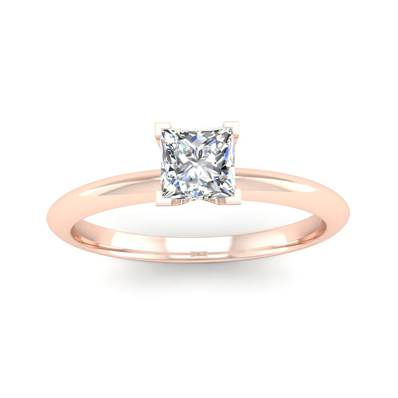 Solitaire Princess Cut Diamond Engagement Ring with a Rex Setting - Jeweller's Loupe