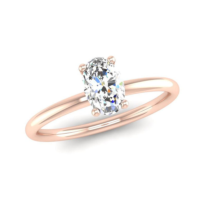 Fairtrade Rose Gold Solitaire Oval Cut Diamond Engagement Ring