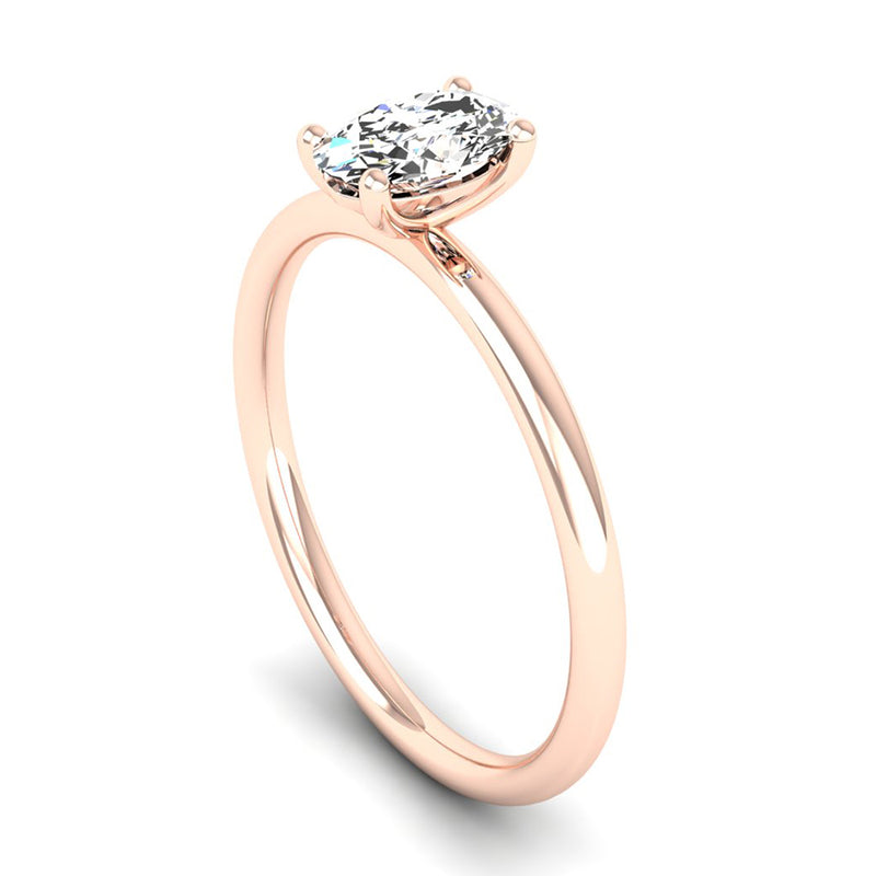 Fairtrade Rose Gold Solitaire Oval Cut Diamond Engagement Ring
