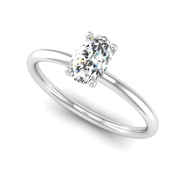 Fairtrade White Gold Solitaire Oval Cut Diamond Engagement Ring