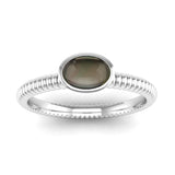 PROMISE Smoky Quartz Bobble Stacking Ring in Fairtrade White Gold, Jeweller's Loupe Hope Collection