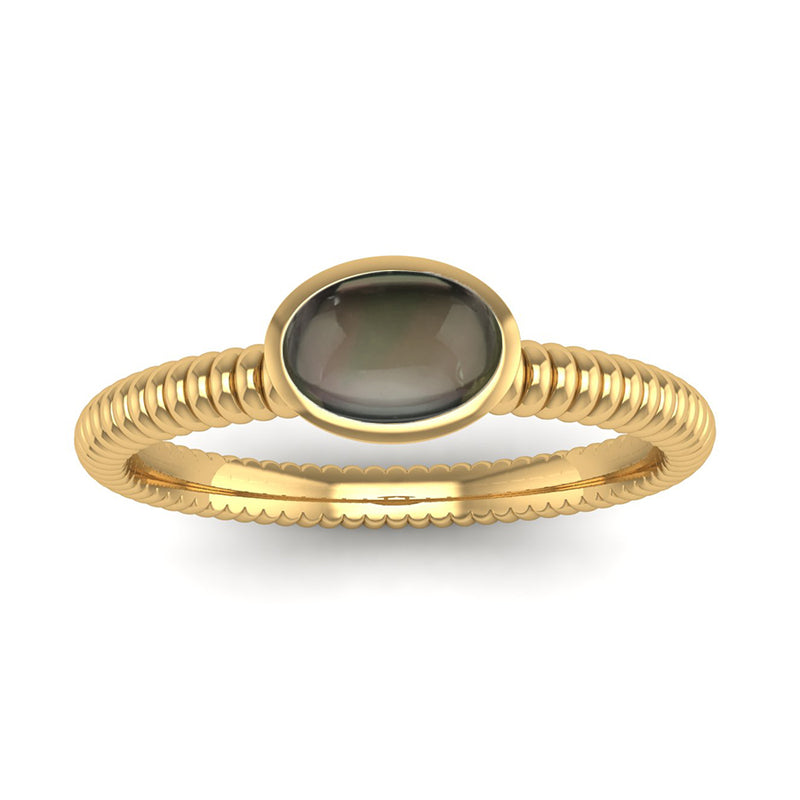 Fairtrade Gold PROMISE Smoky Quartz Stacking Ring - Jeweller's Loupe