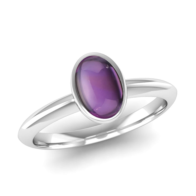 Ethically-sourced Platinum DESIRE Amethyst Stacking Ring - Jeweller's Loupe