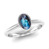 Ethically-sourced Platinum DESIRE Labradorite Stacking Ring - Jeweller's Loupe