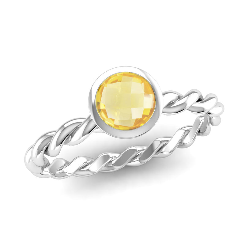 Fairtrade Silver DREAM Citrine Stacking Ring - Jeweller's Loupe