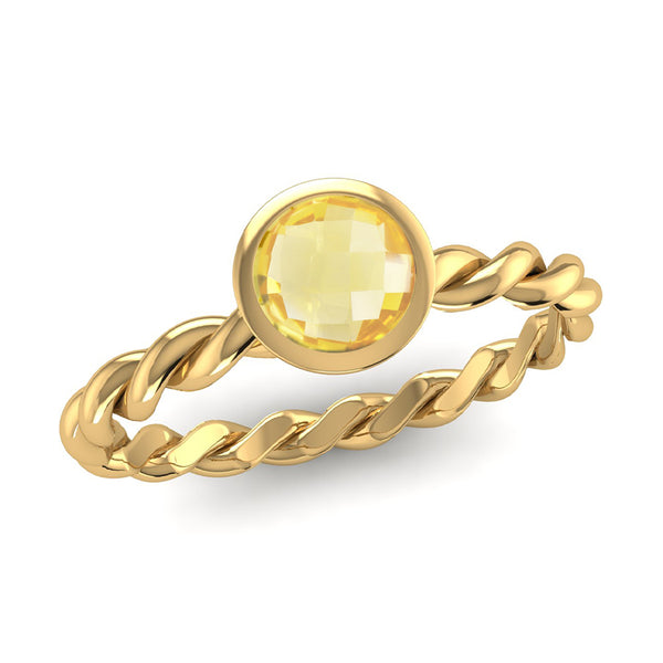 Fairtrade Gold DREAM Citrine Stacking Ring - Jeweller's Loupe