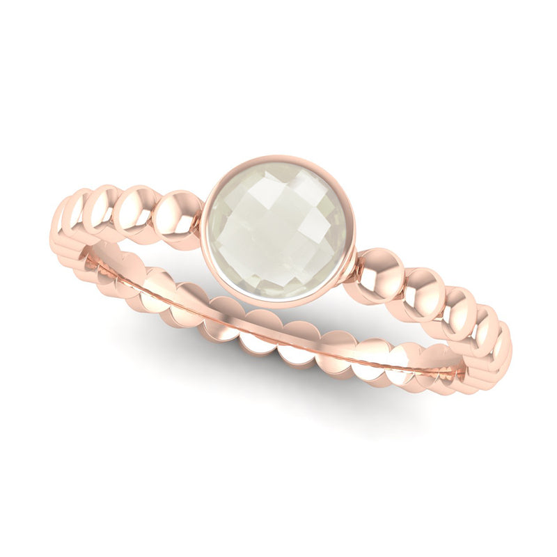 Fairtrade Gold FAITH Crystal Quartz Stacking Ring - Jeweller's Loupe