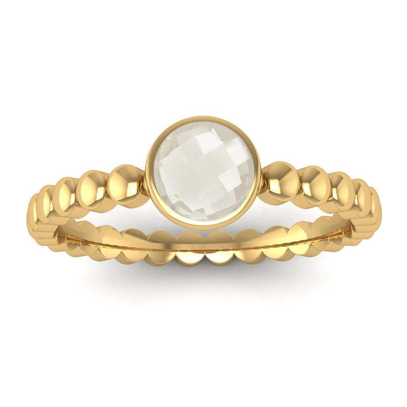 Fairtrade Gold FAITH Crystal Quartz Stacking Ring - Jeweller's Loupe