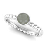 Ethically-sourced Platinum FAITH Green Amethyst Stacking Ring - Jeweller's Loupe