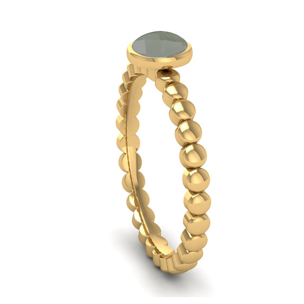Fairtrade Gold FAITH Green Amethyst Stacking Ring - Jeweller's Loupe