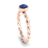 DREAM Kyanite Twist Stacking Ring in Fairtrade Rose Gold, Jeweller's Loupe Hope Collection