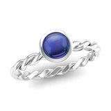 DREAM Kyanite Twist Stacking Ring in Ethically-sourced Platinum, Jeweller's Loupe Hope Collection