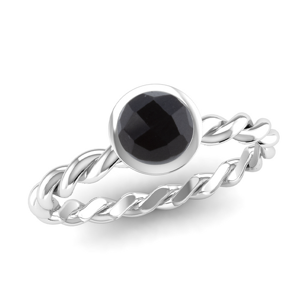 Ethically-sourced Platinum DREAM Onyx Stacking Ring - Jeweller's Loupe