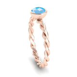 Fairtrade Gold DREAM Blue Topaz Stacking Ring - Jeweller's Loupe