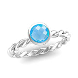 Ethically-sourced Platinum DREAM Blue Topaz Stacking Ring - Jeweller's Loupe