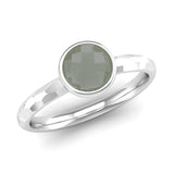 Ethically-sourced Platinum JOY Green Amethyst Stacking Ring - Jeweller's Loupe