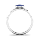 JOY Kyanite Hammered-Effect Stacking Ring in Fairtrade White Gold, Jeweller's Loupe Hope Collection