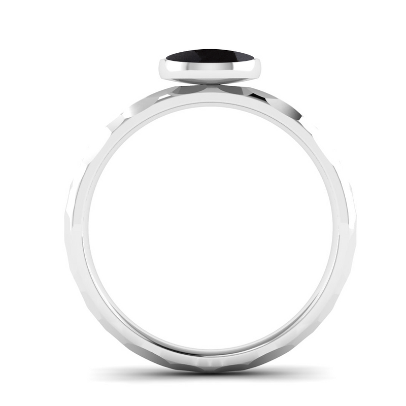 Ethically-sourced Platinum JOY Onyx Stacking Ring - Jeweller's Loupe