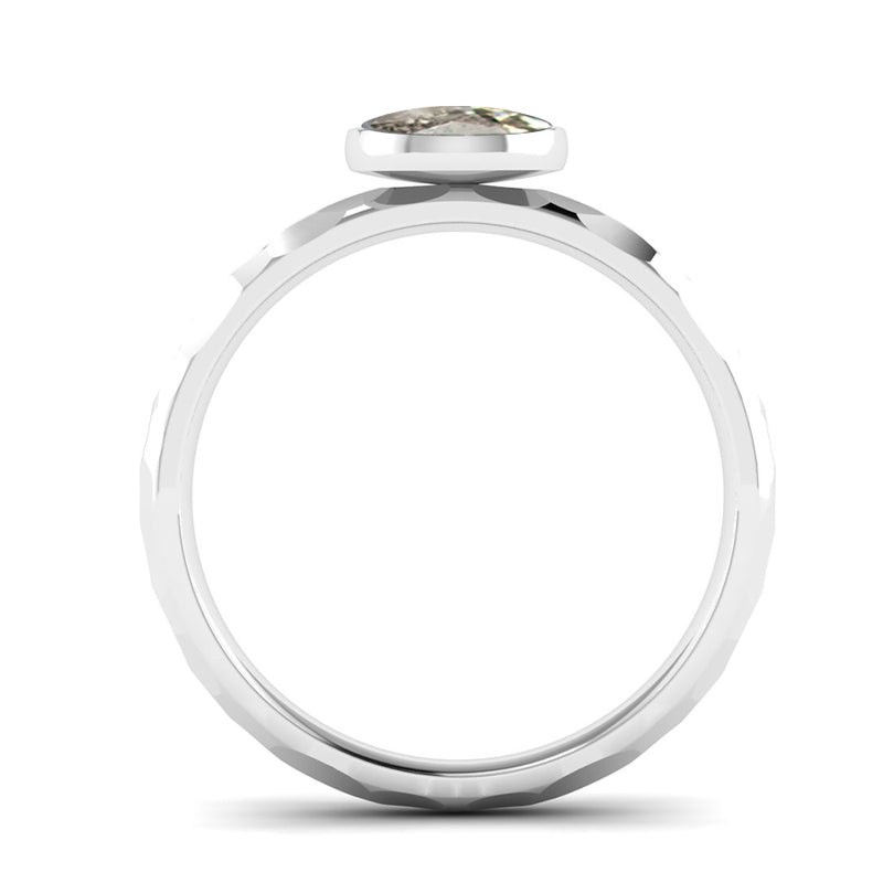 Ethically-sourced Platinum JOY Salt and Pepper Diamond Stacking Ring - Jeweller's Loupe