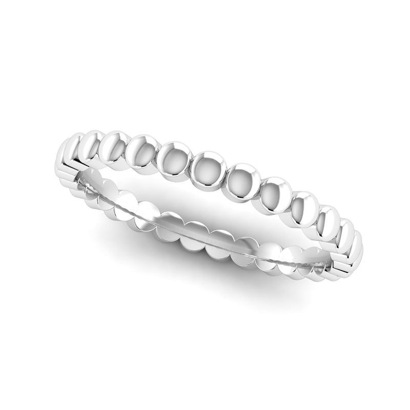 Fairtrade Silver FAITH Beaded Stacking Ring - Jeweller's Loupe