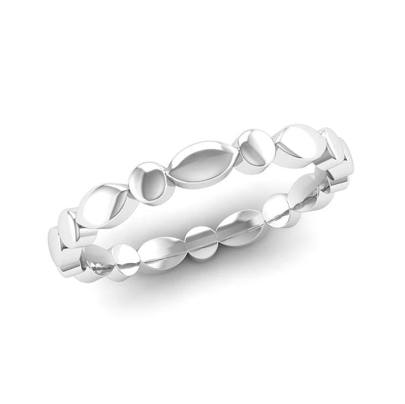 Ethically-sourced Platinum WISH Scalloped Stacking Ring - Jeweller's Loupe