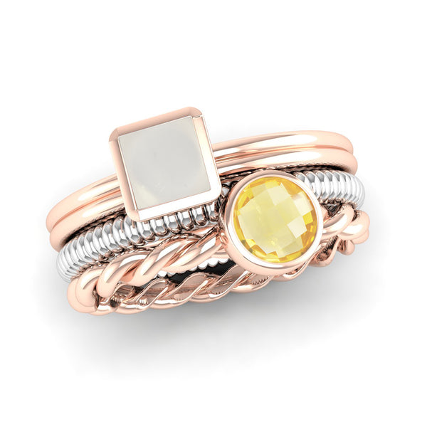 Fairtrade Gold DREAM Citrine Stacking Ring - Jeweller's Loupe