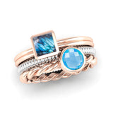 Fairtrade Gold DREAM Blue Topaz Stacking Ring - Jeweller's Loupe