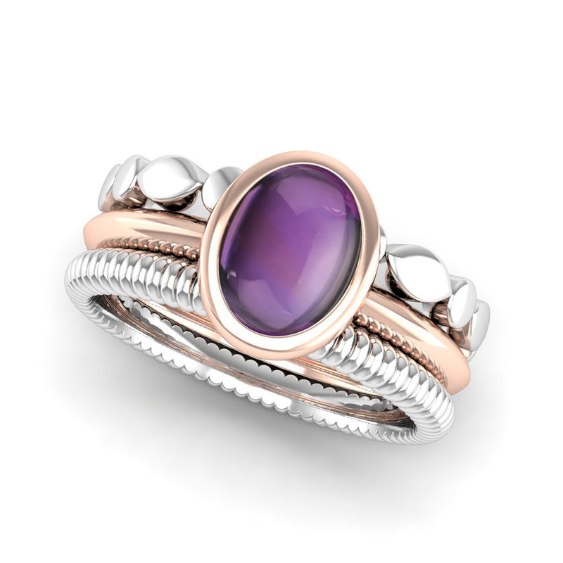 Fairtrade Gold DESIRE Amethyst Stacking Ring - Jeweller's Loupe