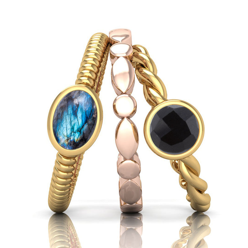 Fairtrade Gold DREAM Onyx Stacking Ring - Jeweller's Loupe